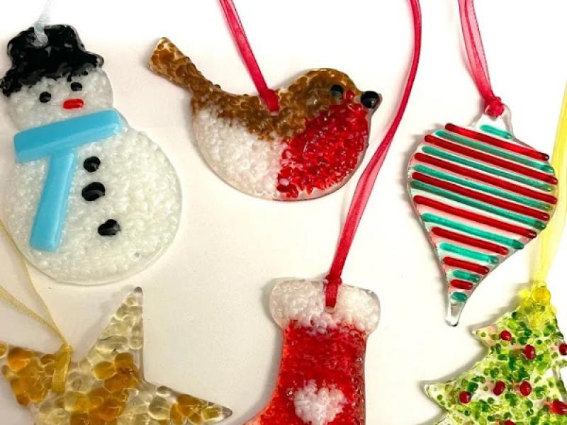 Fused Glass Christmas Ornaments